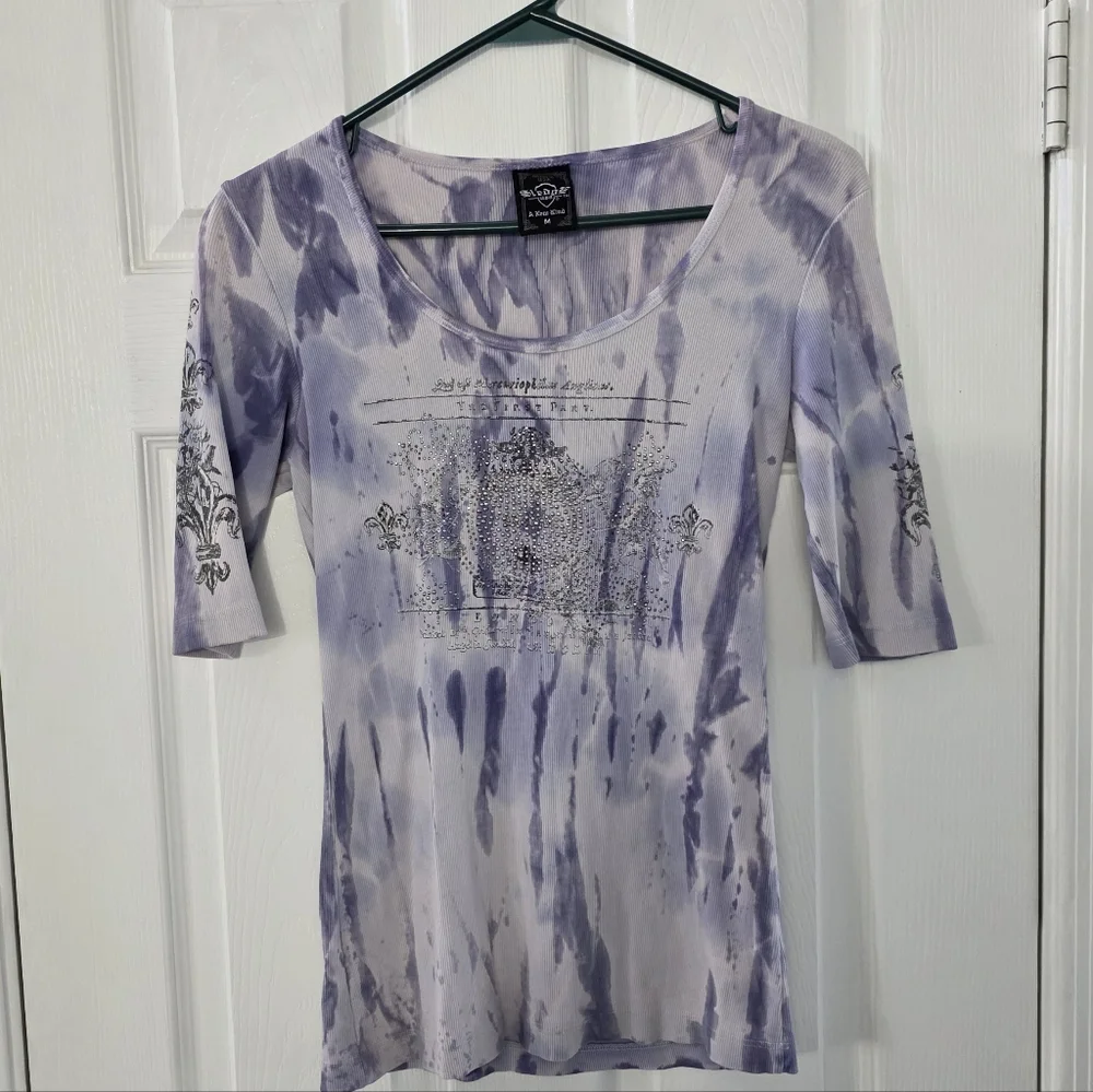Womens Purple Tie-Dye Women's Top - Picture 1 of 3